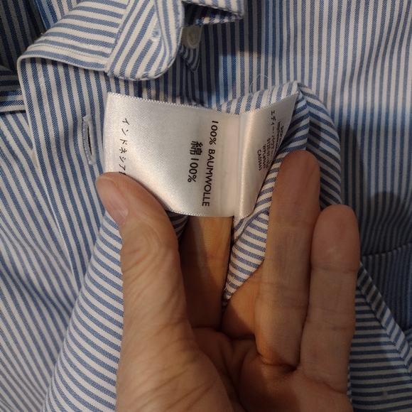 Eddie Bauer size large wrinkle resistant 100% cotton button-down pinstripe shirt - Picture 8 of 9